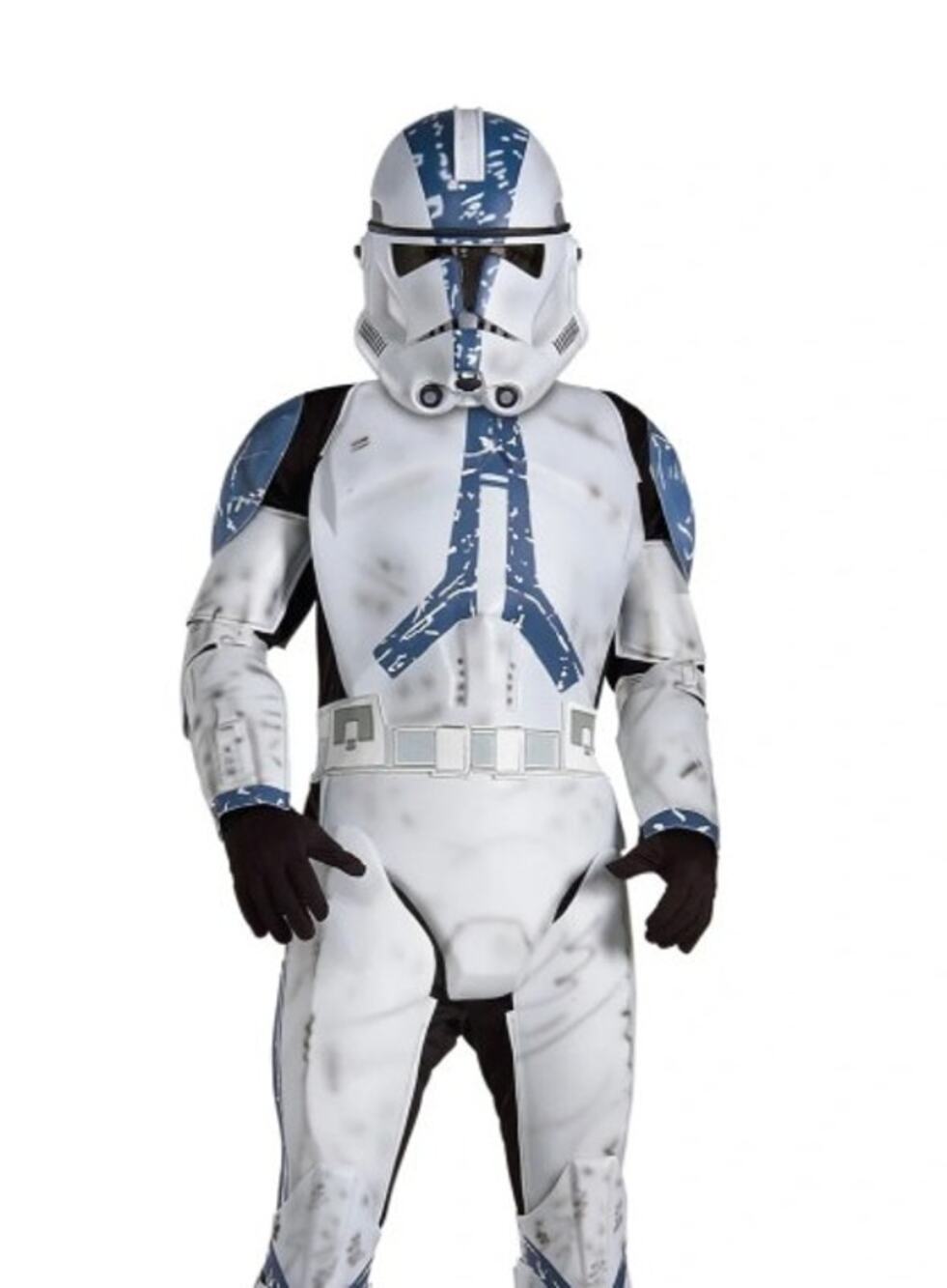Star Wars Deluxe Clone TROOPER Halloween Costume Boys S 4-6 White Blue Child Kid